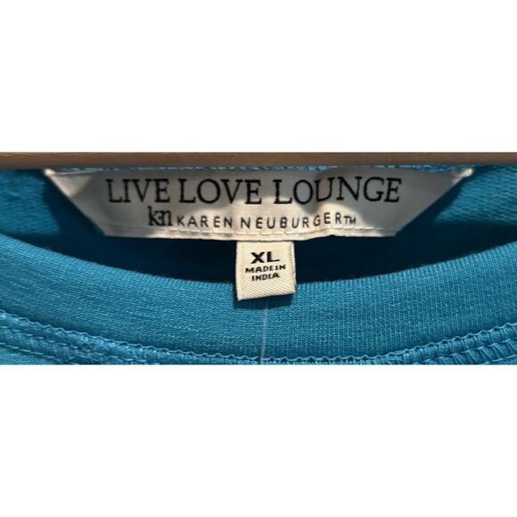 NWT Live Love Lounge Karen Neuburger Women’s Sweatshirt Capri Breeze Blue XL - Picture 6 of 8